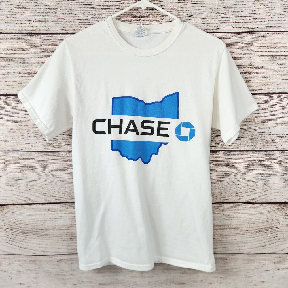 Vintage Chase Bank Ohio TShirt Small Hanes White 90s